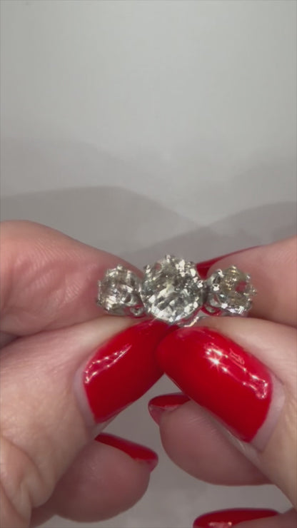 2.90 Old European Cut Trilogy Ring - Palladium - RRP £14,000