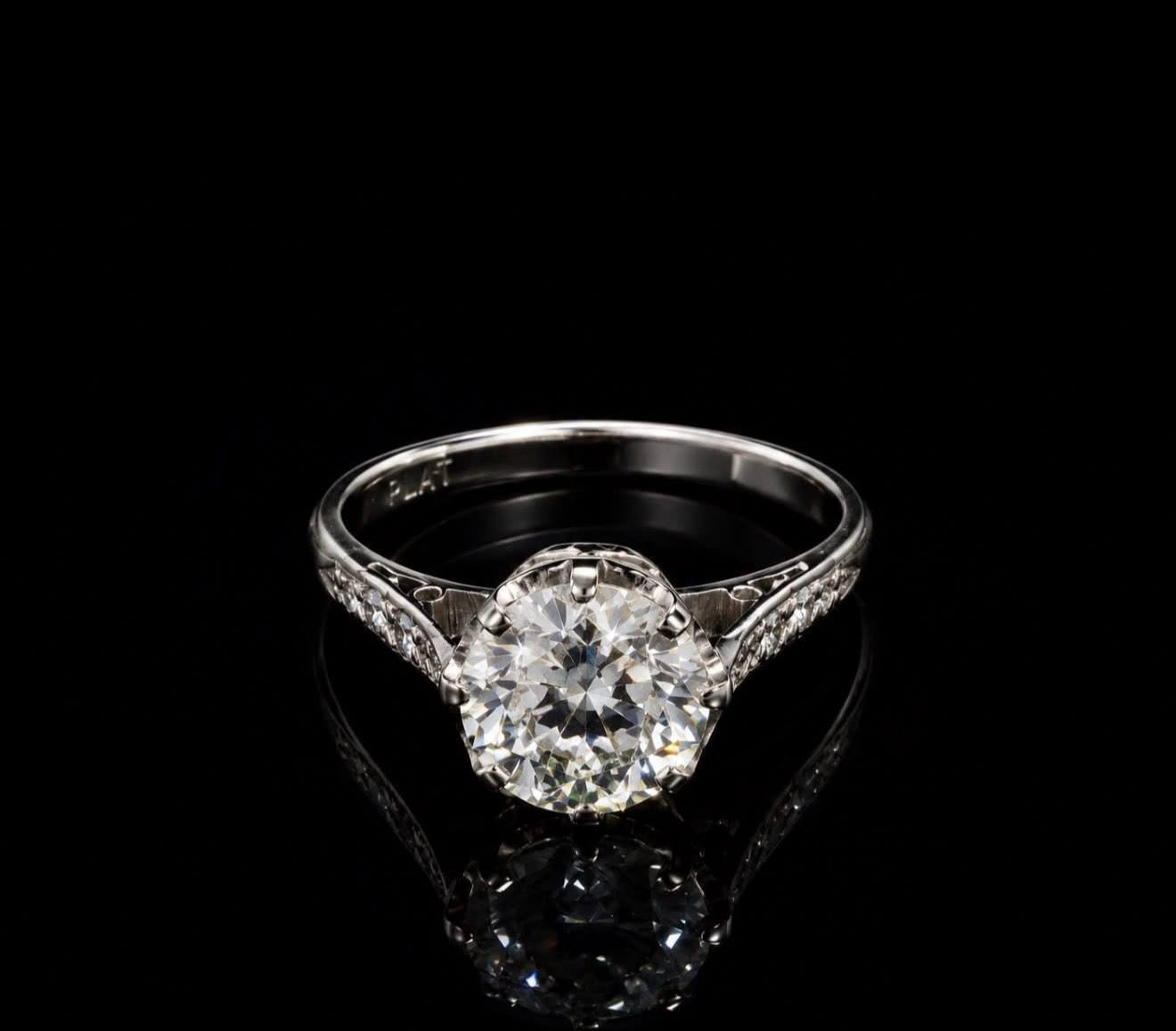 RARE OLD EUROPEAN CUT 2.05 CT NATURAL DIAMOND RING - RRP £23k - Flamingo Gems
