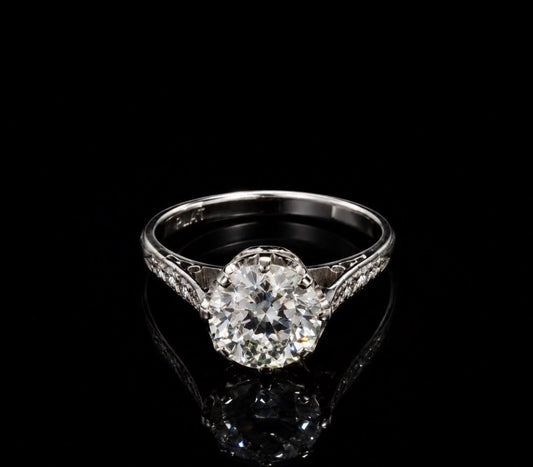 RARE OLD EUROPEAN CUT 2.05 CT NATURAL DIAMOND RING - RRP £23k - Flamingo Gems