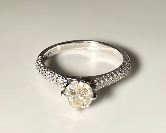 XMAS SALE - 1 Carat Natural Diamond Engagement Ring - Platinum - WGI Certificate £3500 - Flamingo Gems