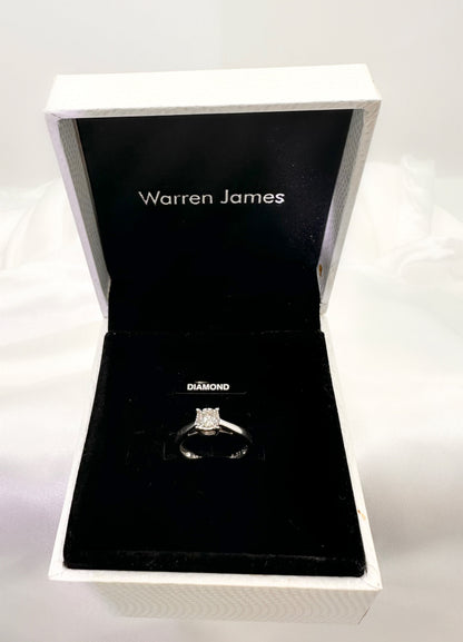 9 Carat White Gold Diamond Engagement Ring - 0.33 of a Carat - Flamingo Gems