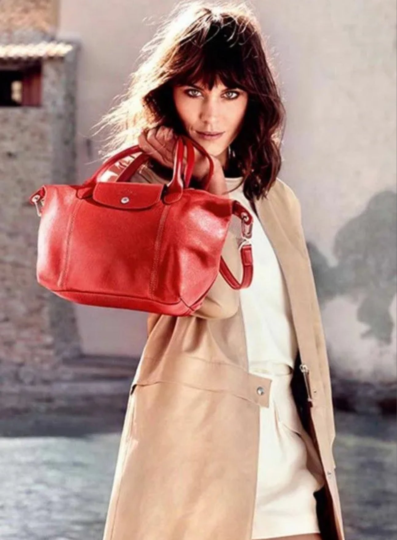 Longchamp red leather handbag new arrivals