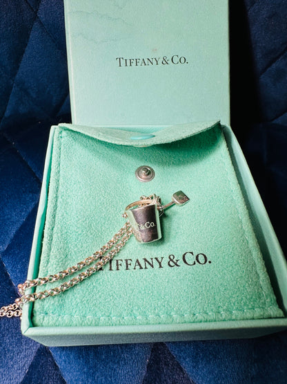 Tiffany & Co. Blue Enamel Logo Bucket Shovel Charm - RARE - Flamingo Gems