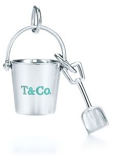 Tiffany & Co. Blue Enamel Logo Bucket Shovel Charm - RARE - Flamingo Gems